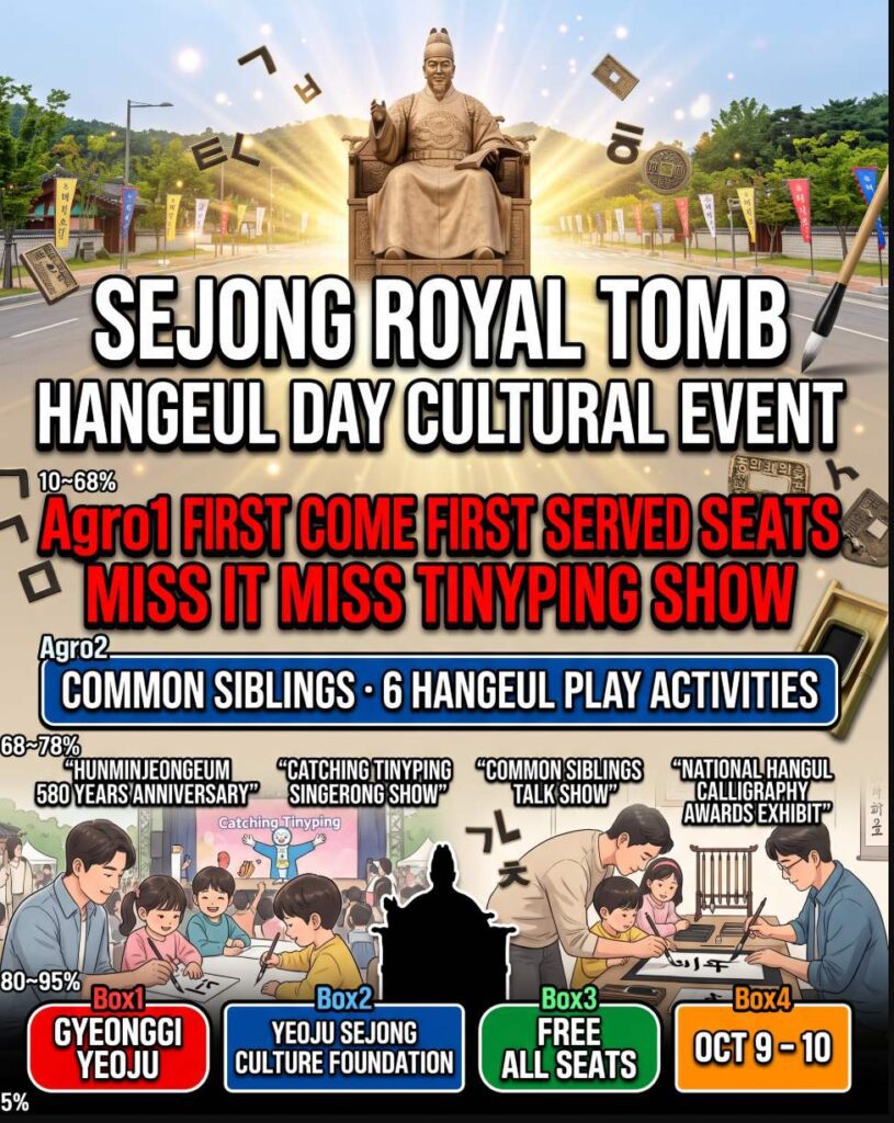 Yeoju Hangul Day korea  2026 Festival 2026 – FREE Teenieping Show & King Sejong Tomb Guide