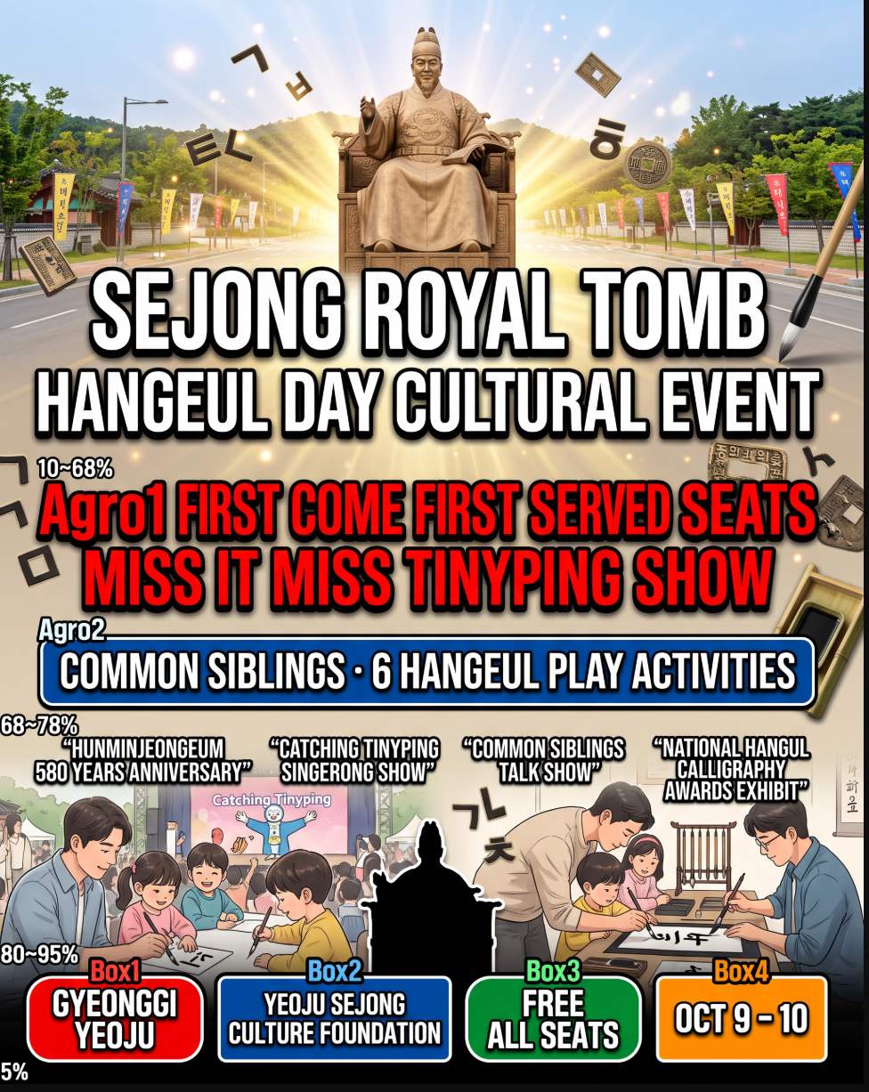 Yeoju Hangul Day Festival 2026 – FREE Teenieping Show & King Sejong Tomb Guide